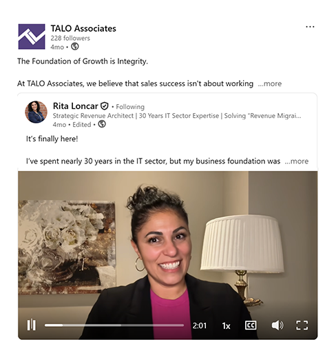 Hop Skip client announces launch of new service using a video post on LinkedIn.